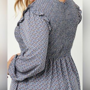 Hayden Navy Floral Ruffle Blouse